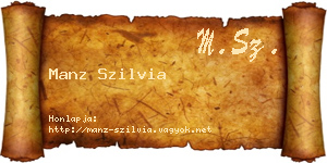 Manz Szilvia névjegykártya